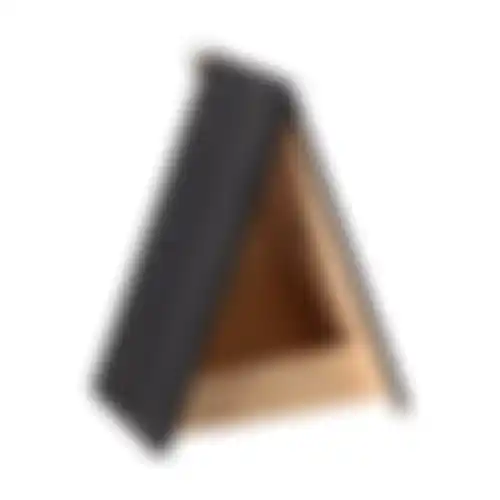 Voederhuis Zilan hout natuur/zwart