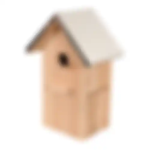 Vogelhuis + zink 18x12x27cm natuur