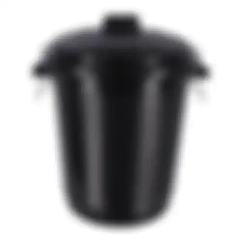 Ton + deksel zwart 70L Curver