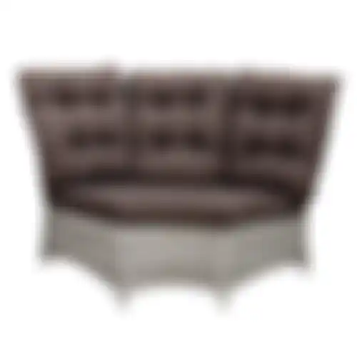 Bank hoek rond Aprano white grey + kussens
