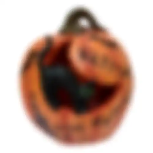 Pompoen Halloween kat 14cm