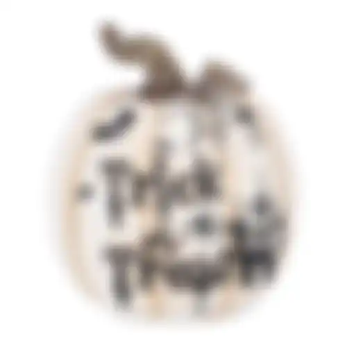 Pompoen wit trick or treat 19cm