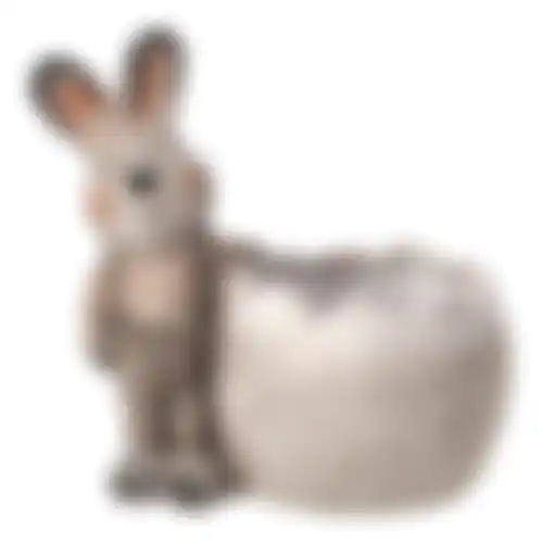 Konijn staand met pot 17cm 2ass