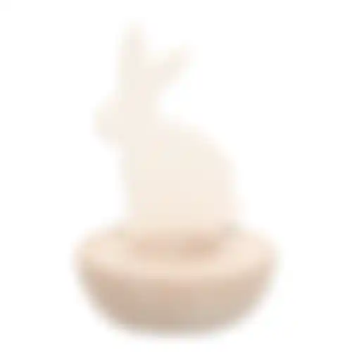 Theelichthouder konijn wit 12cm