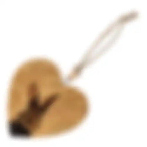 Hanger hout hart konijn 10cm