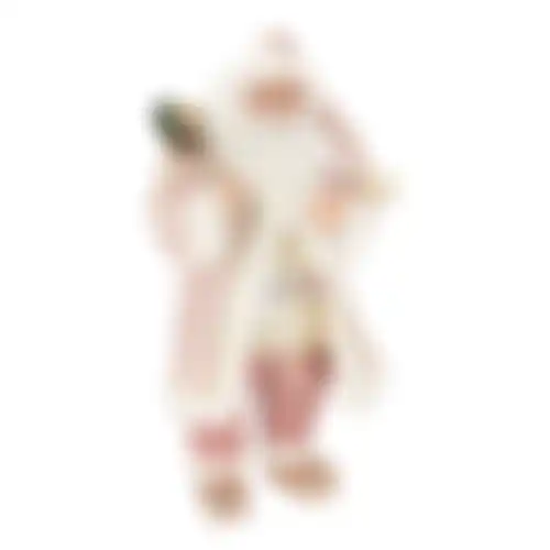 Kerstman 80cm luxe roze