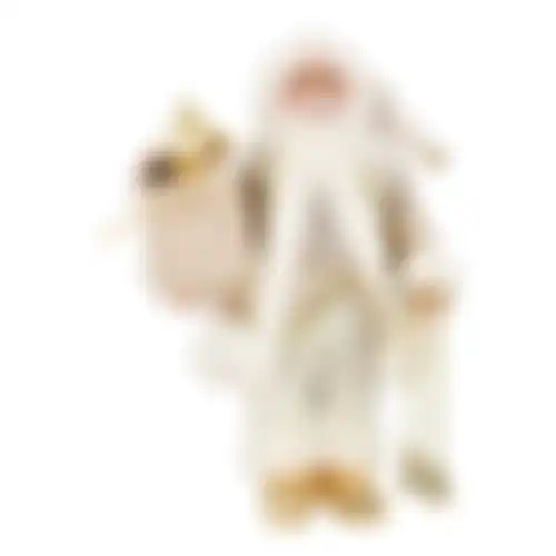 Kerstman 30cm luxe goud
