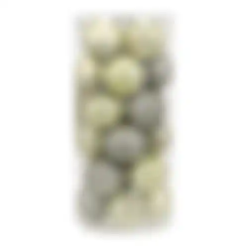 Kerstbal 6cm mix 26st white mint