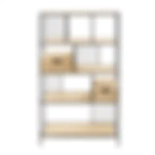 Rek deco metaal zwart 90x26x150 cm