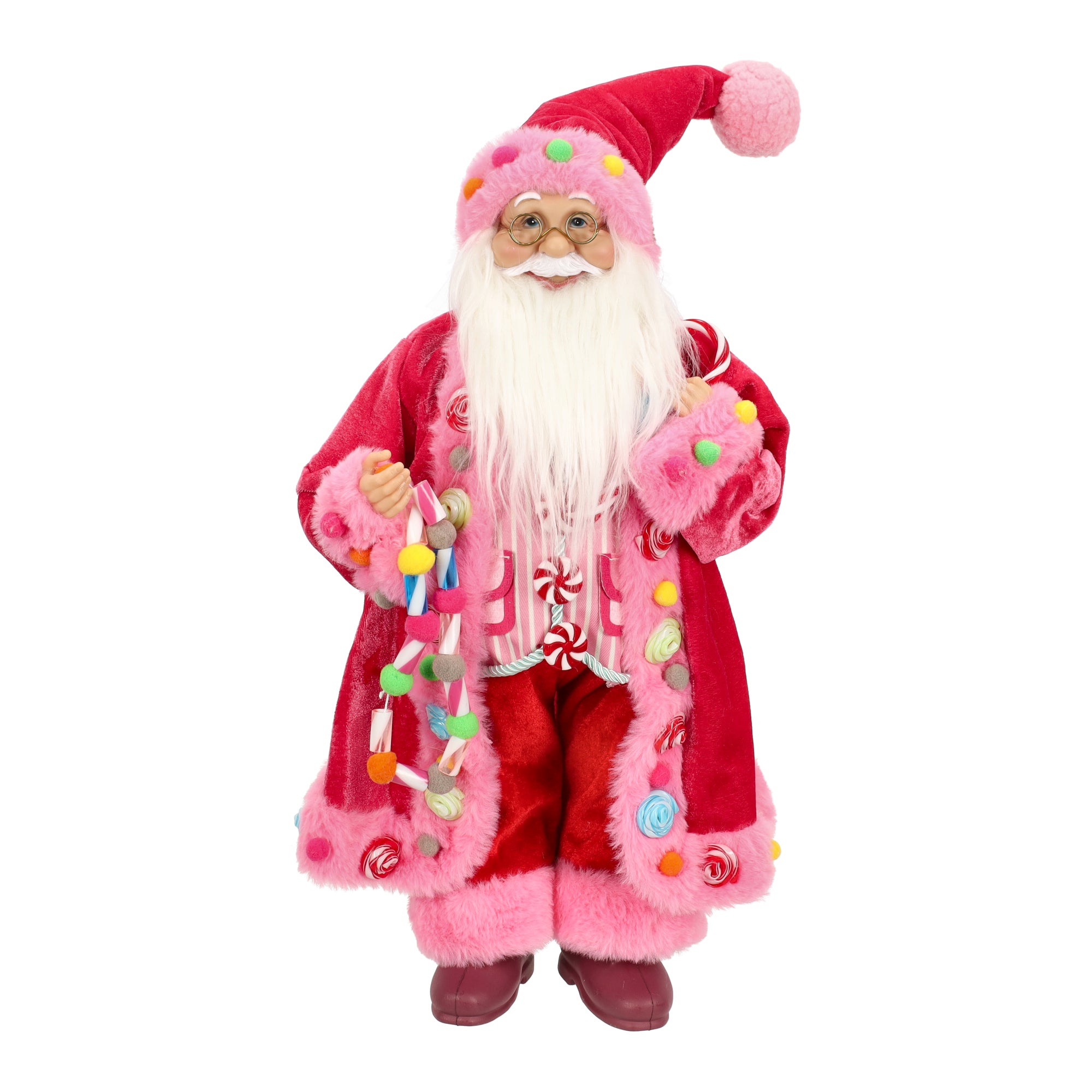 Kerstkrans Roze 45 Cm Van Polystyreen - Feestelijke Roze Kerstdecoratie Voor Deur En Binnen